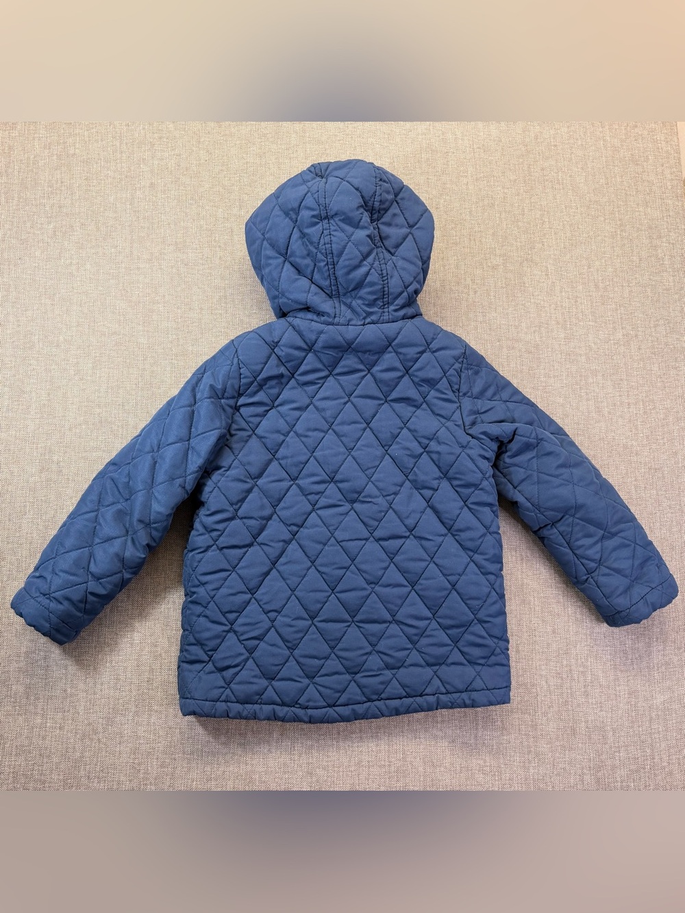 Perry Ellis Boys Navy Quilted Hooded Toggle Coat Size 6 - Picture 2 of 10
